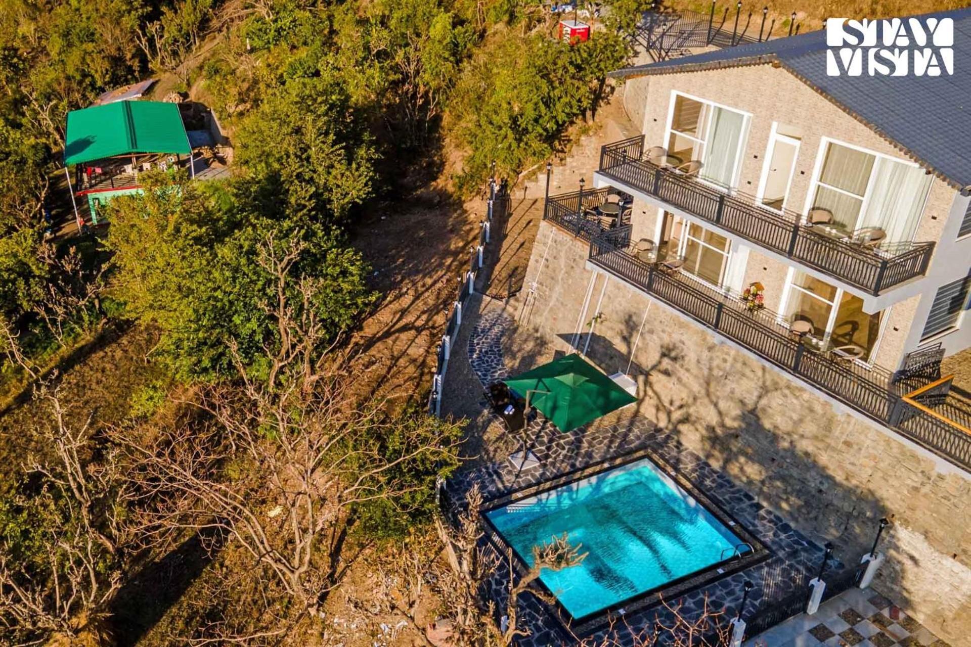 Stayvista At Sunset Springs With Pool & Views Nainital Eksteriør billede